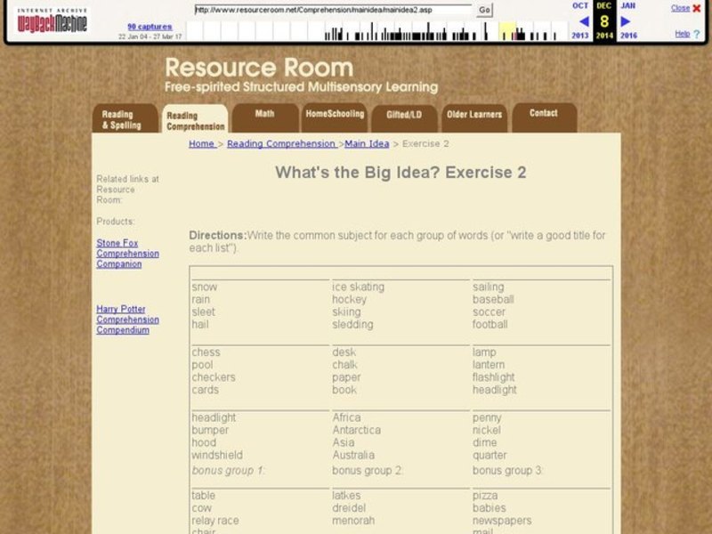 What's the Big Idea? Exercise 2 Interactive