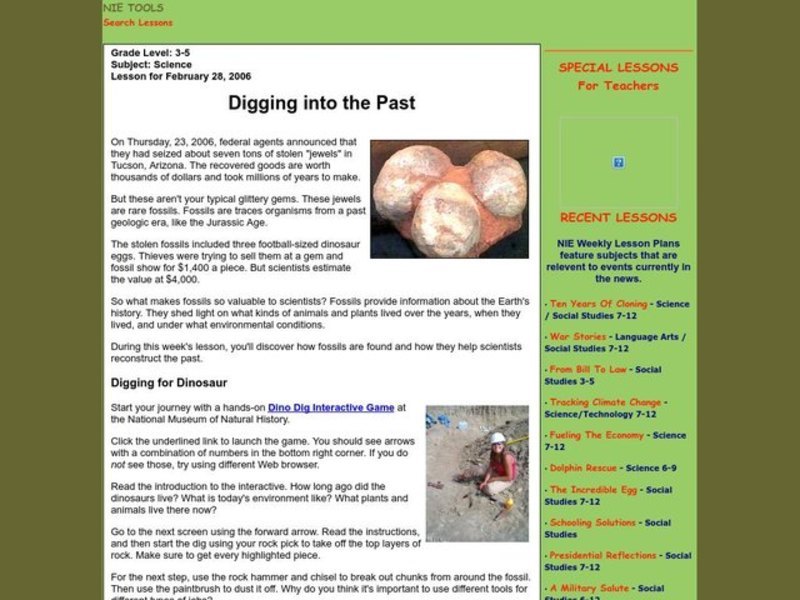 Digging into the Past Lesson Plan