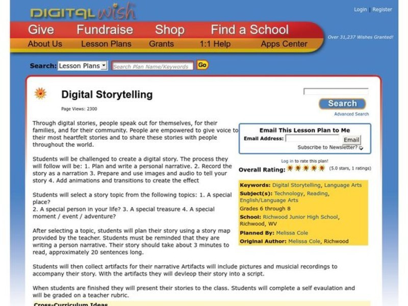 Digital Storytelling Lesson Plan