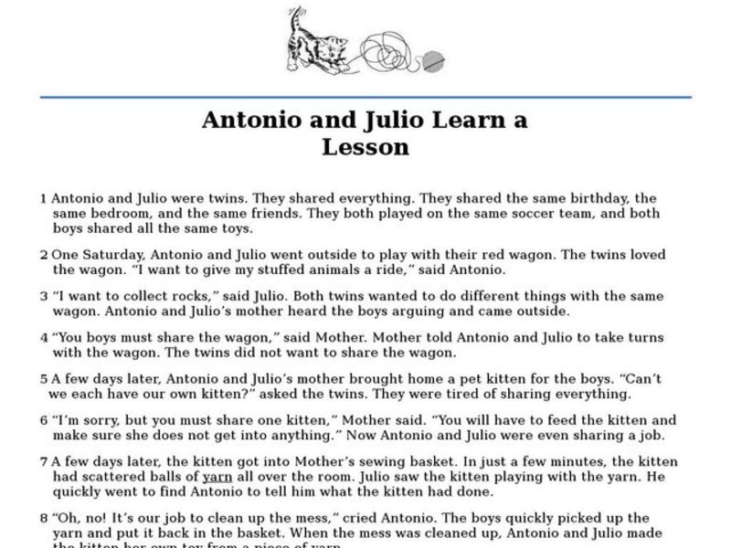 Antonio and Julio Learn a Lesson Interactive