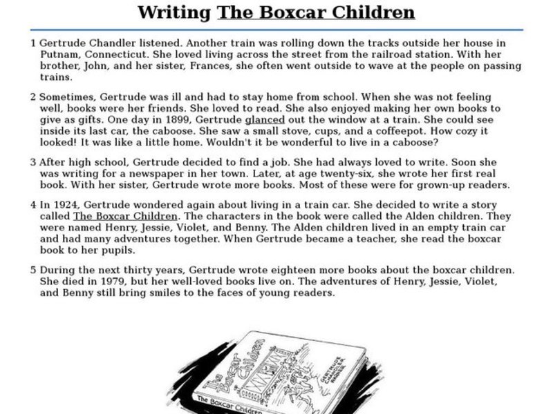 Writing The Boxcar Children Interactive