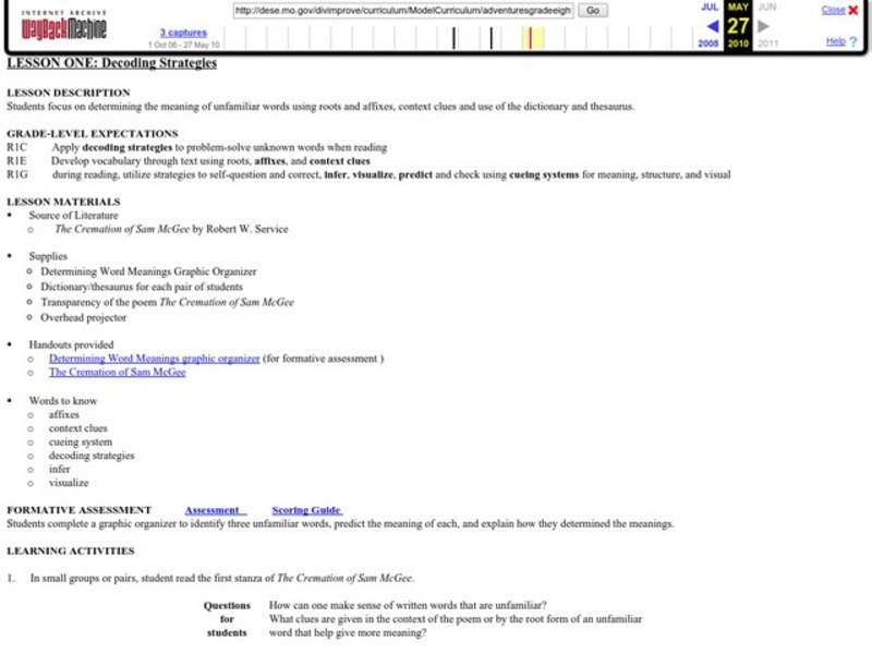 Decoding Strategies Lesson Plan