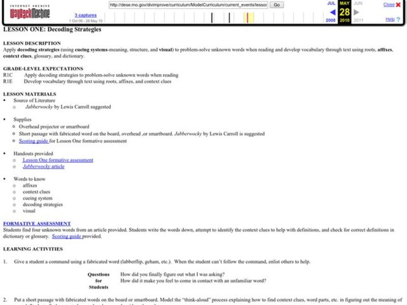 Decoding Strategies Lesson Plan