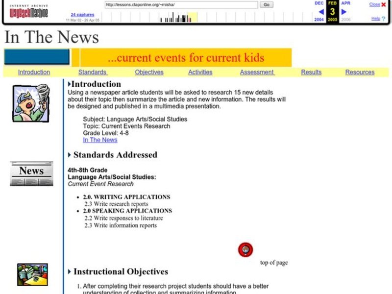 Current Events Research Lesson Plan