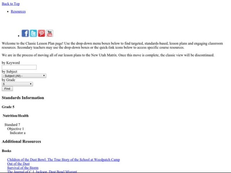 Dark Days Lesson Plan