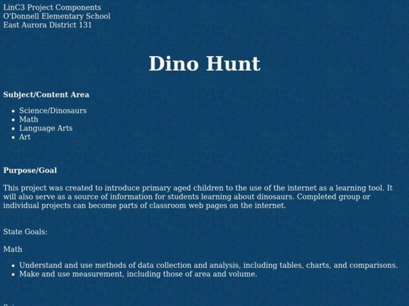 Dino Hunt Lesson Plan