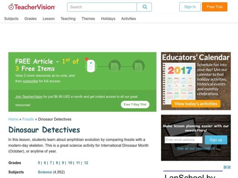 Dinosaur Detectives Lesson Plan