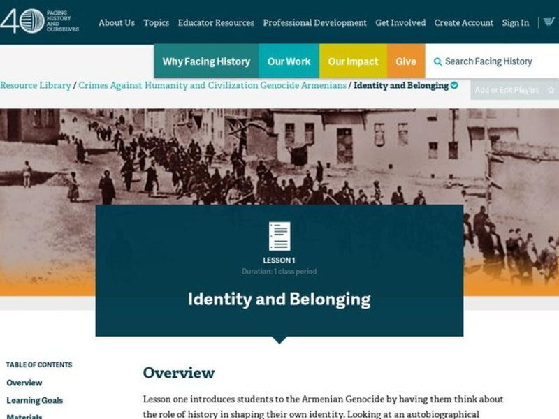 Identity and Belonging Lesson Plan