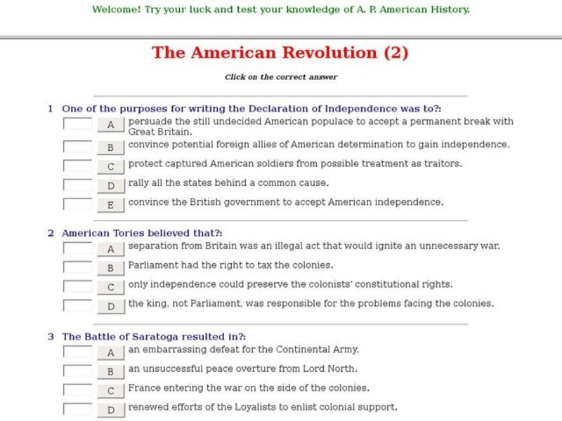 The American Revolution (2) Interactive