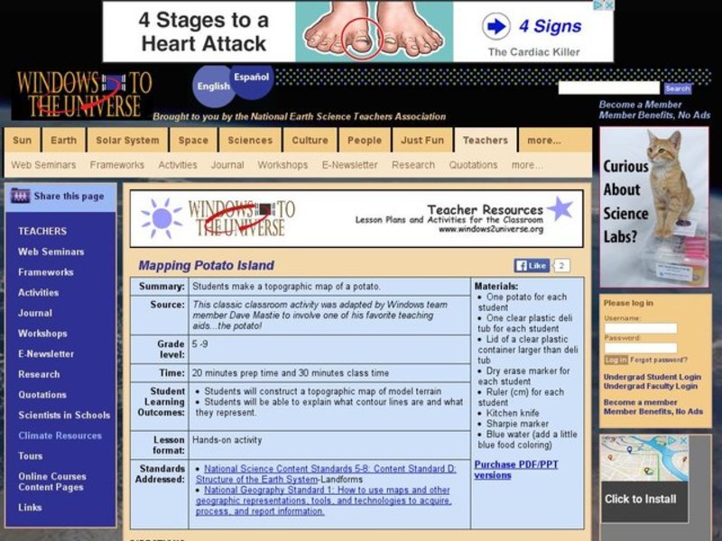 Mapping              Potato Island Lesson Plan