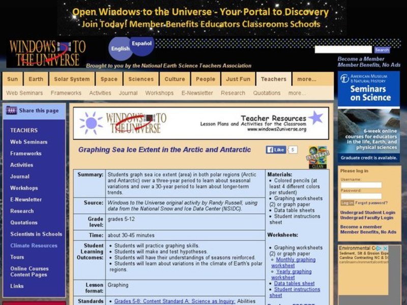 Graphing Sea Ice Extent in the Arctic and Antarctic Lesson Plan