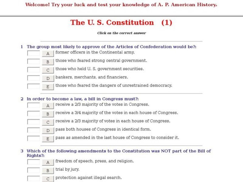 The U. S. Constitution   (1) Interactive