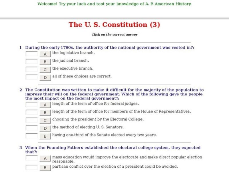 The U. S. Constitution (3) Interactive