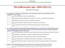 The Jeffersonian Age: 1800-1824 (1) Interactive