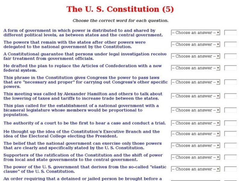 The U. S. Constitution (5) Interactive