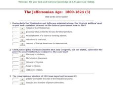 The Jeffersonian Age: 1800-1824 (3) Interactive