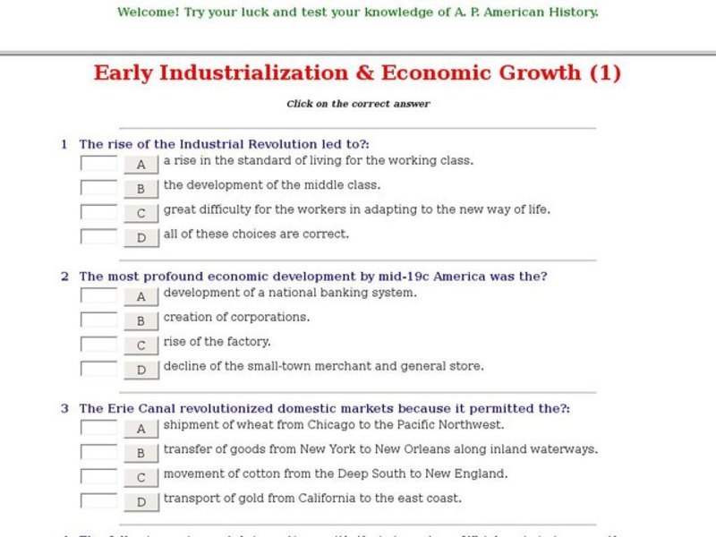 Early Industrialization & Economic Growth (1) Interactive