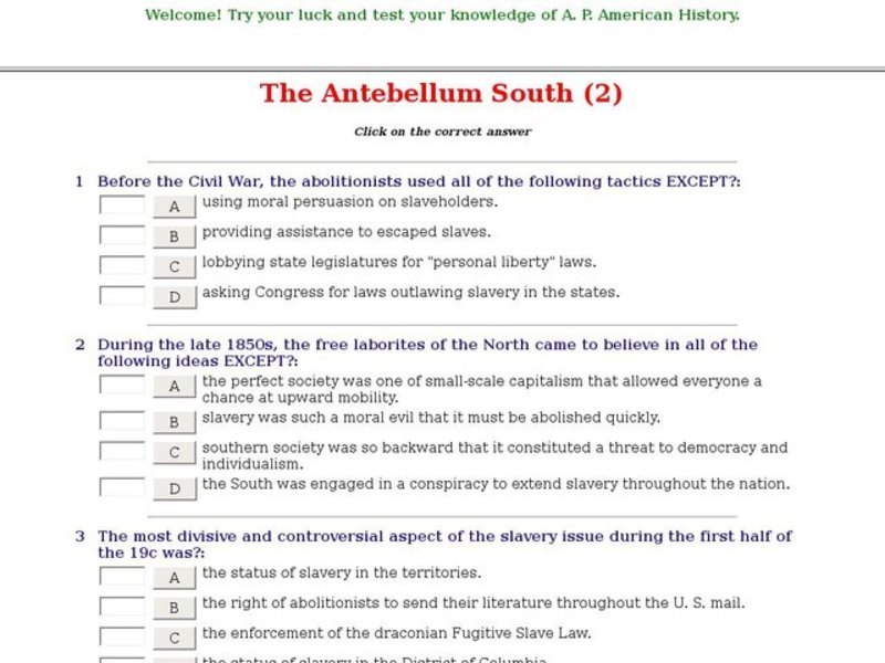 The Antebellum South (2) Interactive