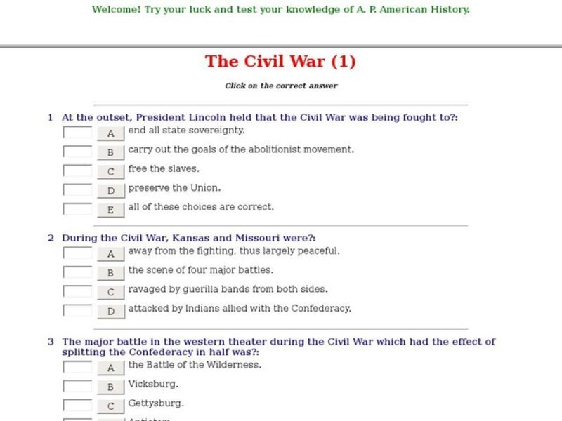 The Civil War (1) Interactive