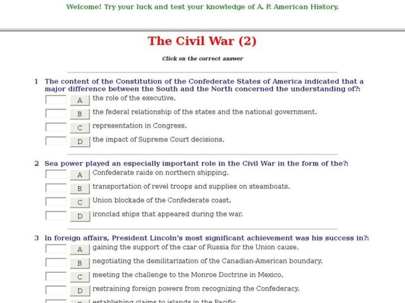 The Civil War (2) Interactive