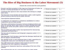 The Rise of Big Business & the Labor Movement (5) Interactive