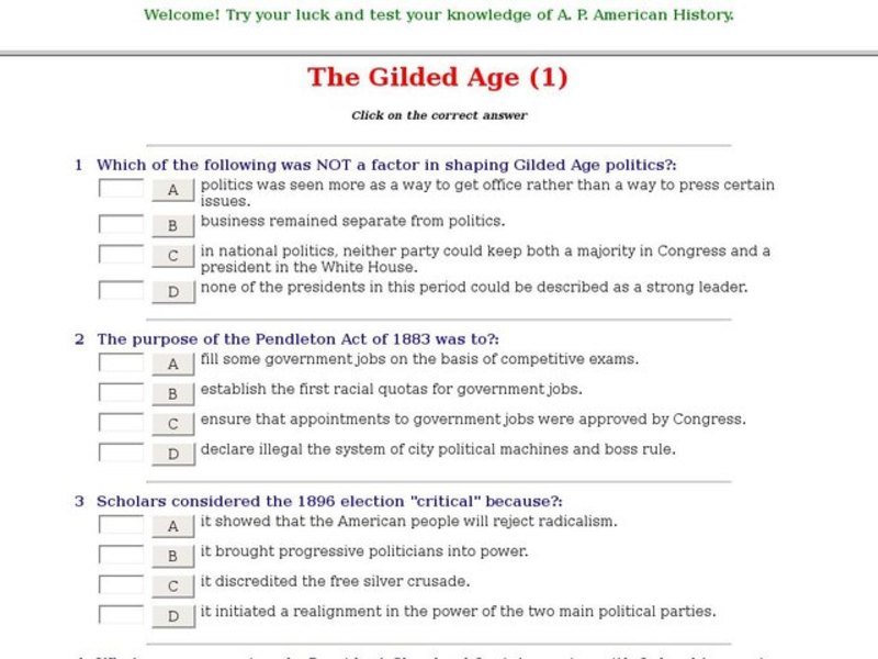 The Gilded Age (1) Interactive