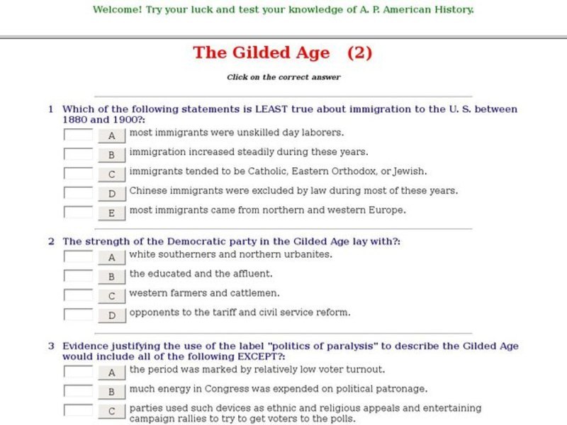 The Gilded Age   (2) Interactive