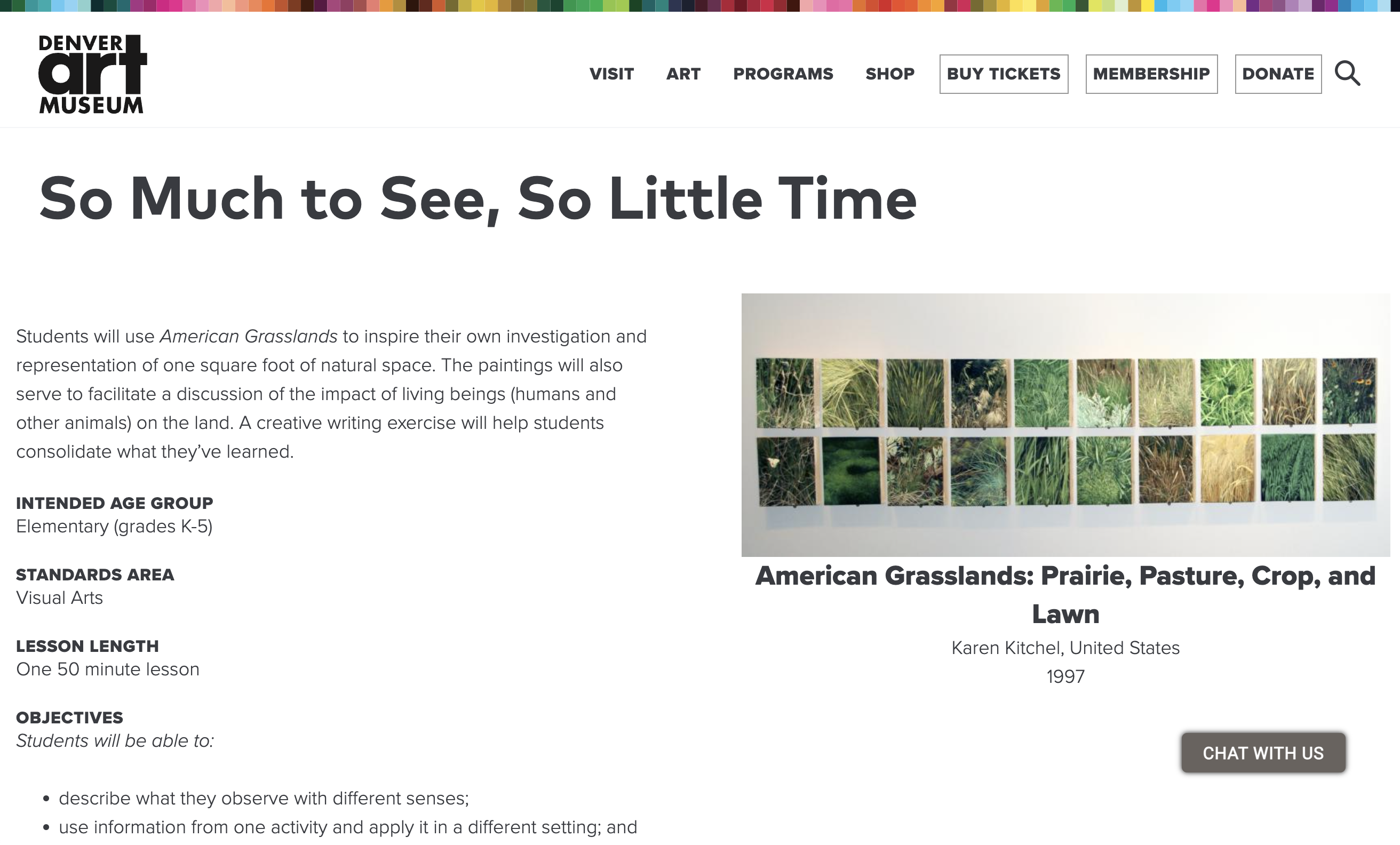 So Much to See, So Little Time Lesson Plan