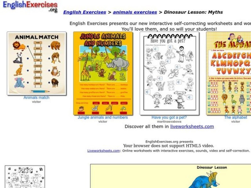 Dinosaurs Worksheet