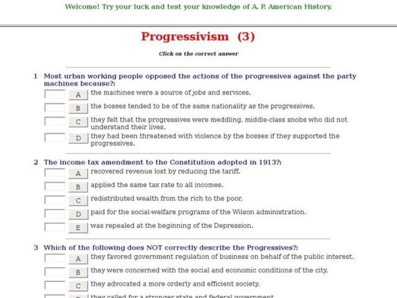 Progressivism  (3) Interactive