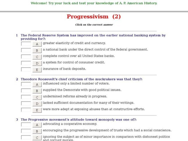Progressivism  (2) Interactive