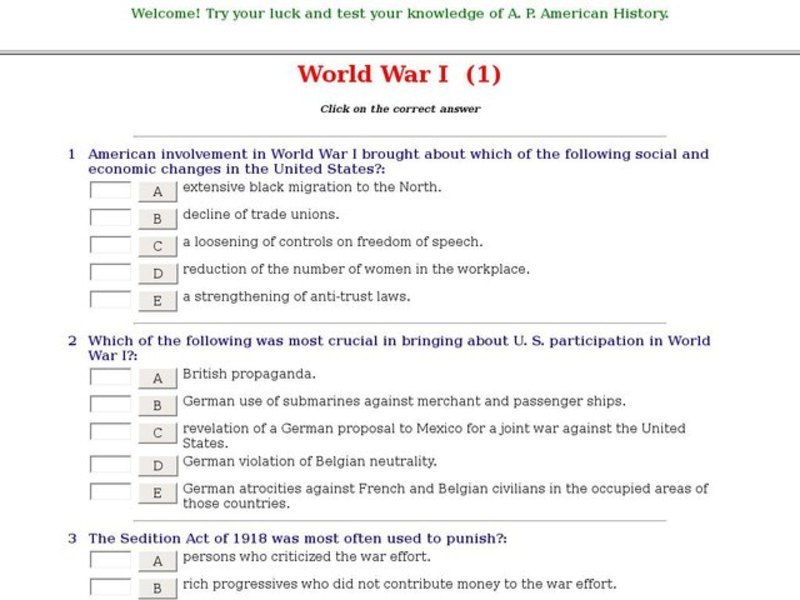 World War I  (1) Interactive