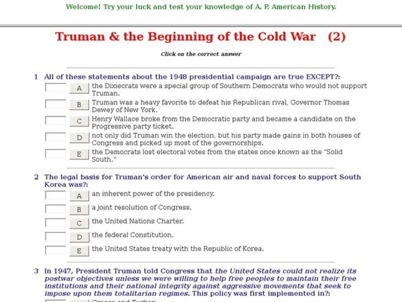 Truman & the Beginning of the Cold War (2) Interactive
