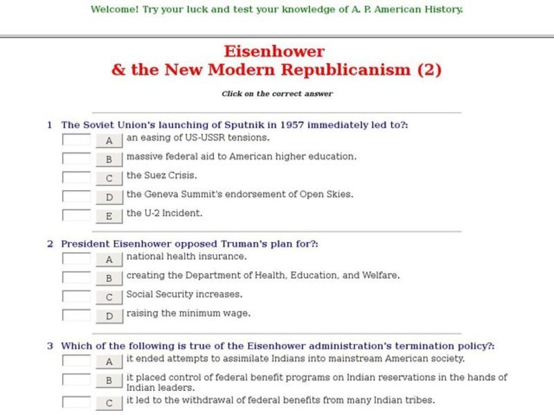 Eisenhower & the New Modern Republicanism (2) Interactive
