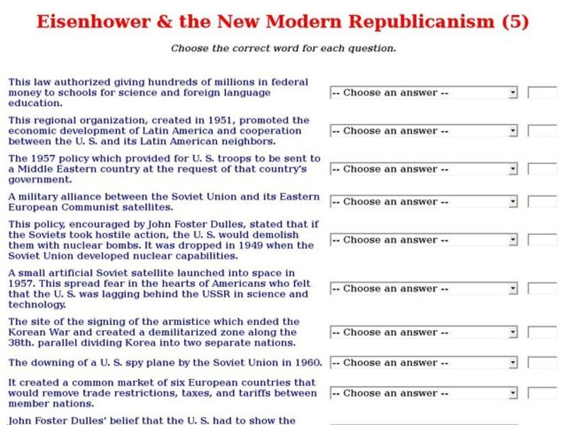 Eisenhower & the New Modern Republicanism (5) Interactive