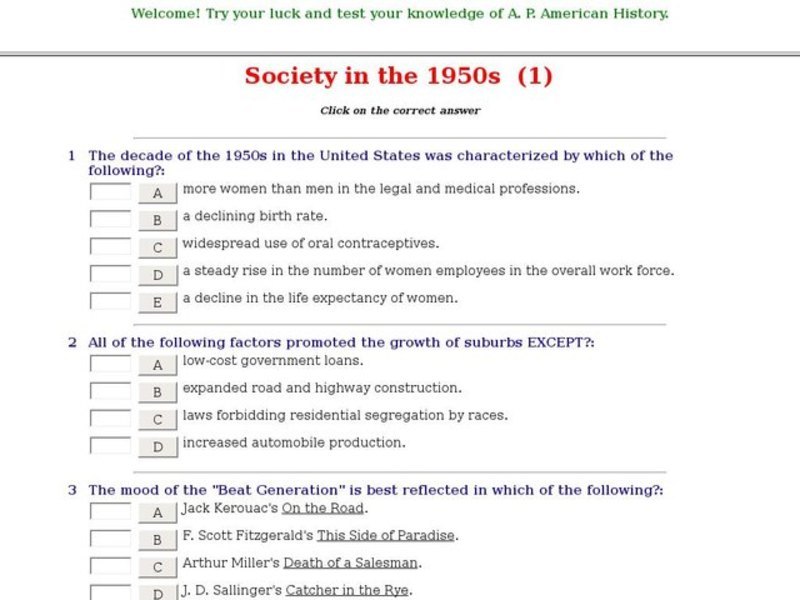 Society in the 1950s  (1) Interactive