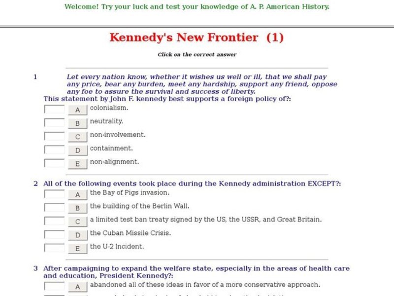 Kennedy's New Frontier  (1) Interactive
