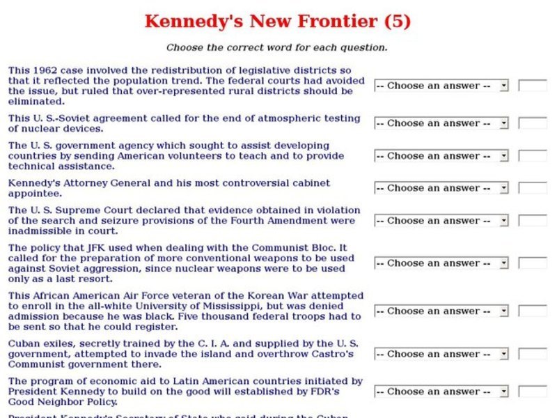Kennedy's New Frontier (5) Interactive