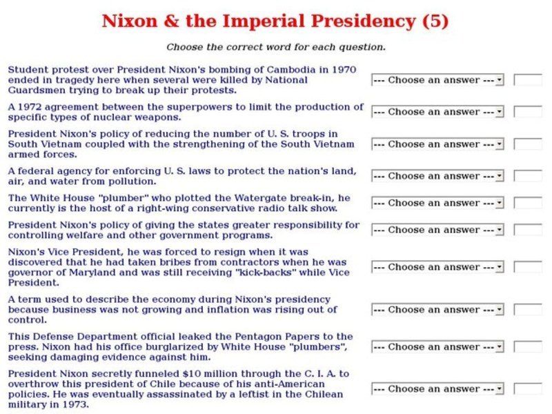 Nixon & the Imperial Presidency (5) Interactive