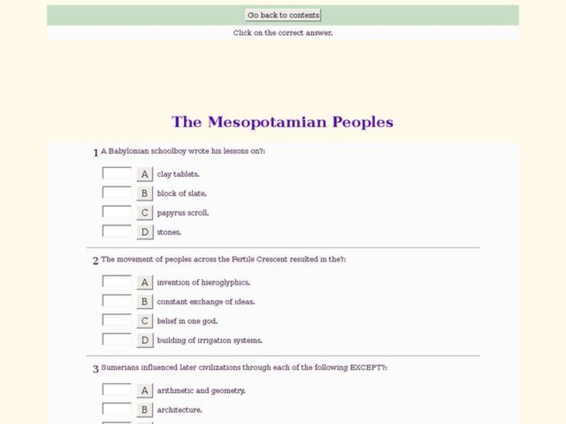 The Mesopotamian Peoples Interactive