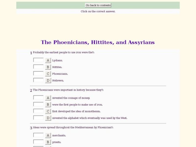 The Phoenicians, Hittites, and Assyrians Interactive
