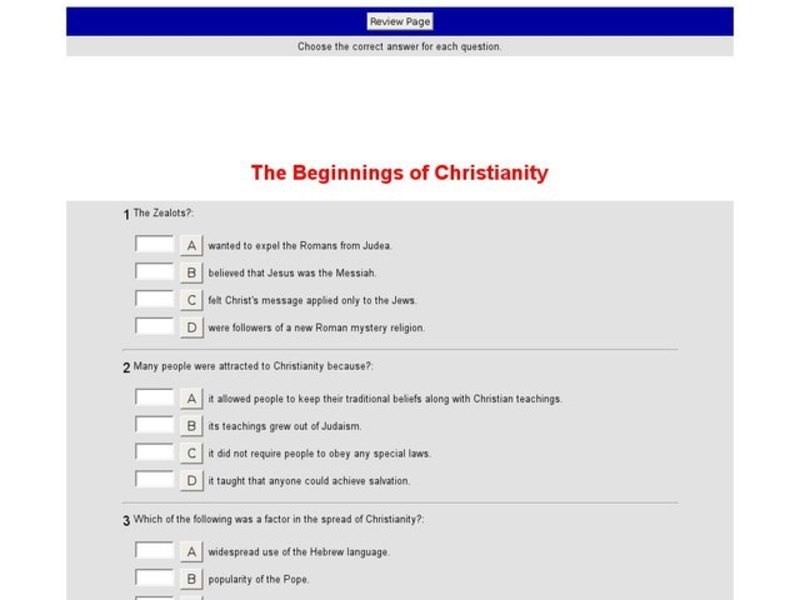 The Beginnings of Christianity Interactive
