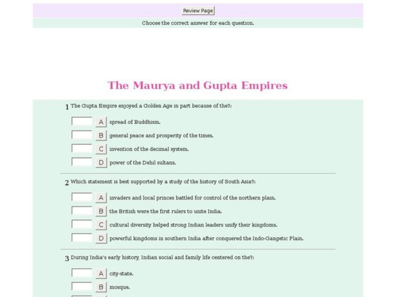 The Maurya and Gupta Empires Interactive