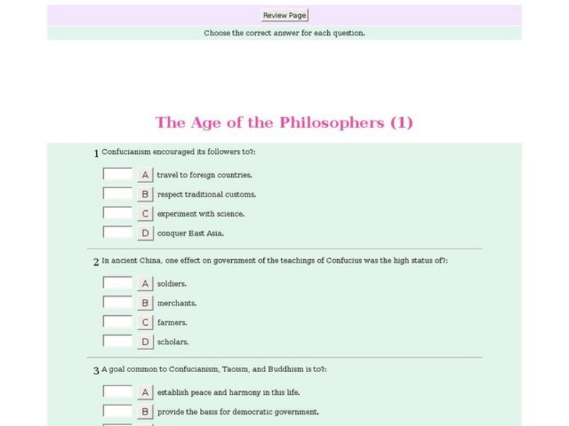 The Age of the Philosophers (1) Interactive