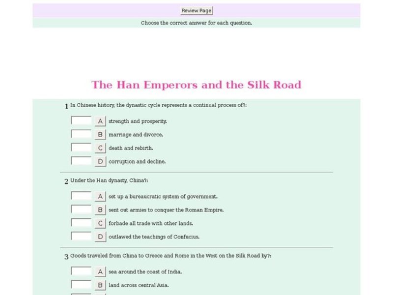 The Han Emperors and the Silk Road Interactive
