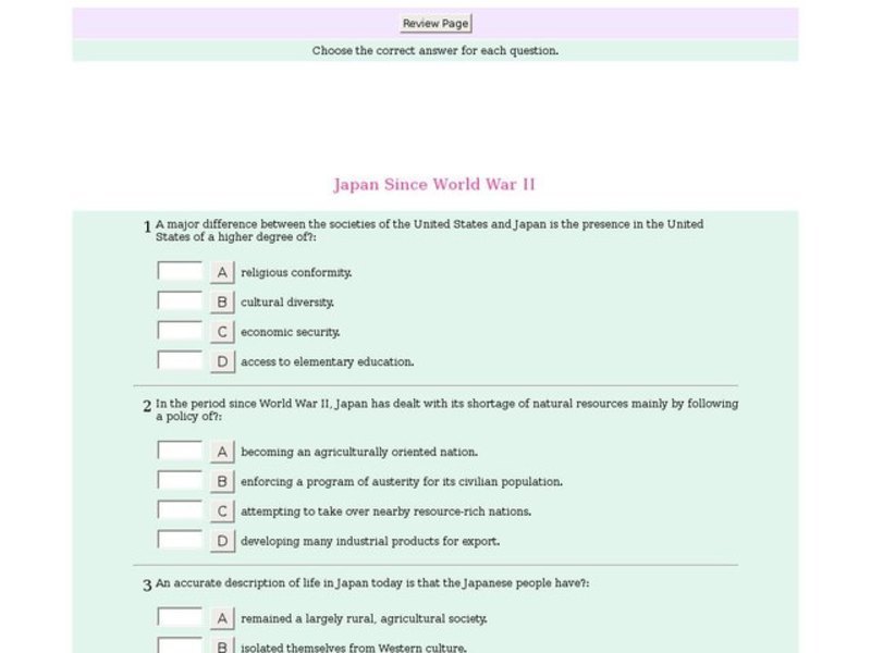 Japan Since World War II Interactive