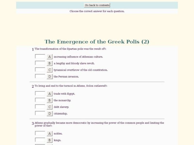 The Emergence of the Greek Polis (2) Interactive
