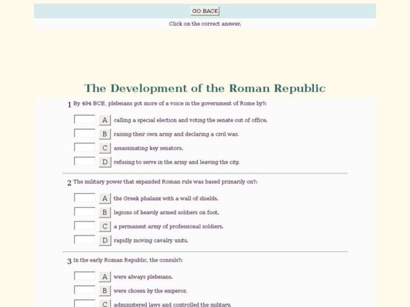 The Development of the Roman Republic Interactive