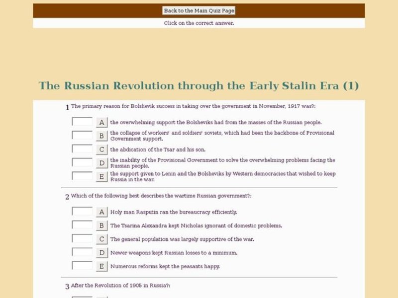 The Russian Revolution through the Early Stalin Era (1) Interactive