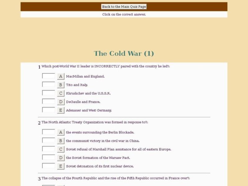 The Cold War (1) Interactive